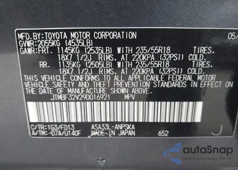 2009 Toyota Rav4 Sport z USA, uszkodzony, nr VIN JTMBF32V29D016921